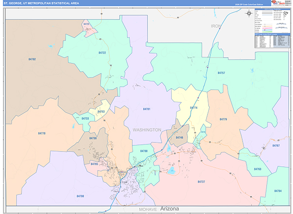 St. George Metro Area Wall Map